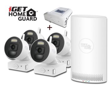 iGET HGNVK88004P + BREZPLAČNA BATERIJA - Brezžični WiFi FullHD komplet, ki deluje na baterijo, 8CH NVR + 4x FullHD kamera