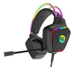 Canyon Gaming slušalke Darkless GH-9A, RGB osvetlitev, USB + 3,5 mm jack, 2 m kabel, črne