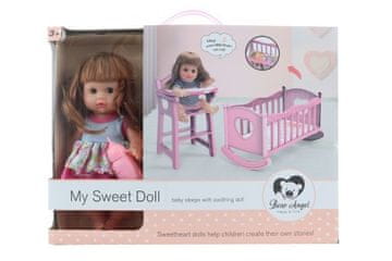 Piskajoča lutka na baterije z zibelko