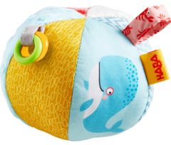 HABA Tekstilna žoga z aktivnostmi Morski svet 12cm