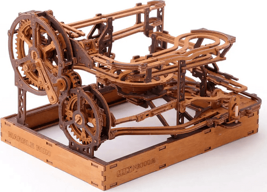 Wooden city 3D lesena sestavljanka kroglična steza 265 kosov