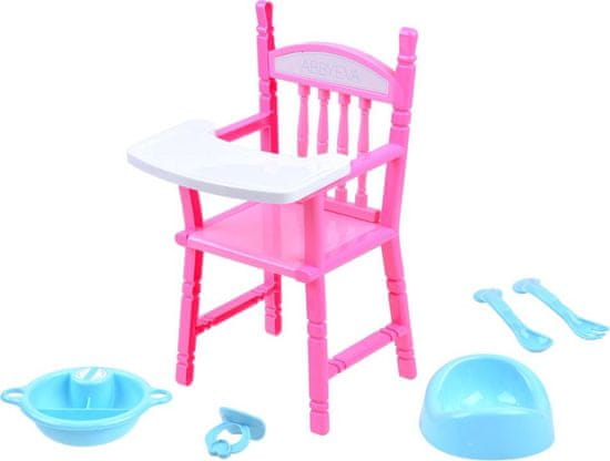 Pixino Jedilni stol za lutke z dodatki