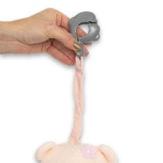 Baby Mix Medvedek roza plišasta igrača s strojčkom za igrače in sponko