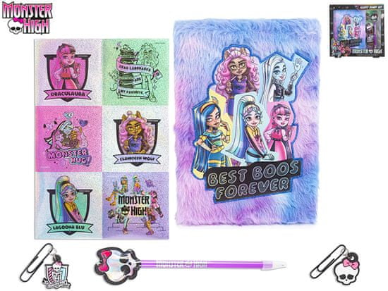 Monster High - plišasti dnevnik z nalepkami