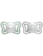 Chicco Silikonski dudelec Physio Light za nočni čas 16-36m, 2 kosa