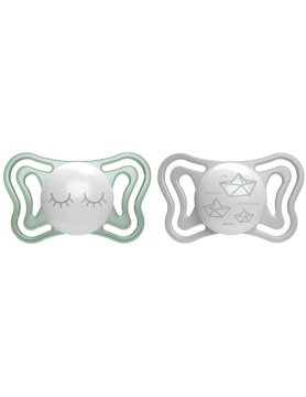 Chicco Silikonski dudelec Physio Light za nočni čas 16-36m, 2 kosa