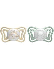 Chicco Silikonski dudelec Physio Light za nočno uporabo 2-6m, 2 kosa