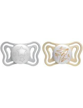 Chicco Silikonski nočni dudelec Physio Light 6-16m, 2 kosa