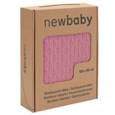 NEW BABY Bambusova pletena odeja z vzorcem 100x80 cm roza