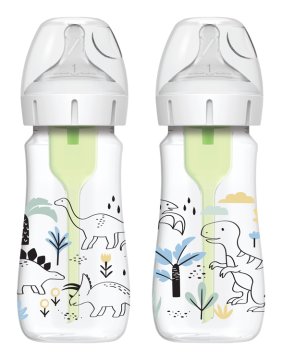 DR.BROWN'S Anti-colic otroška steklenička s širokim vratom Dino 270ml, 2 kosa (WB92026)