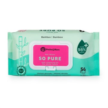 PETITE&amp;MARS SO PURE bambusovi biorazgradljivi vlažni robčki 56 kosov