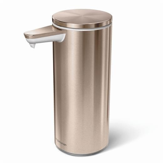 Simplehuman Dozator za milo brez dotika - 266 ml, jeklo Rose Gold, možnost polnjenja