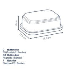 Kela Namur PS plastična posoda za maslo temno siva 15,5x11,5x6,0cm KL-12083