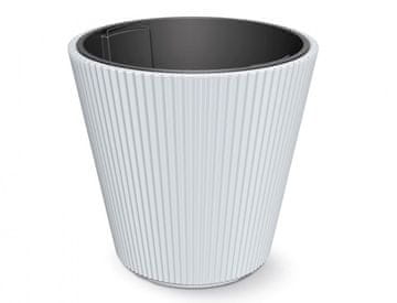 Prosperplast Pokrov za cvetlične lonce MILLY samoprelivna plastika d30x31cm, bela