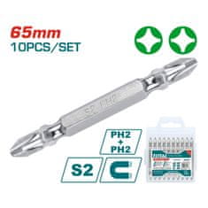 Total 10-delni set nastavkov za izvijač 65mm /IND (TAC16PH233)