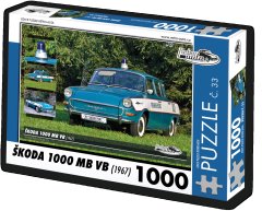 RETRO-AUTA© Puzzle št. 33 Škoda 1000 MB VB (1967) 1000 kosov