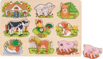 Goki Lesena sestavljanka z zvoki Hišni ljubljenčki