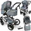 Kombinirani voziček 3v1 Sivi