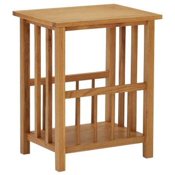 Vidaxl Mizica za revije 45x35x55 cm trdna hrastovina