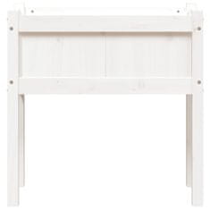 Vidaxl Vrtno korito z nogami belo 70x31x70 cm trdna borovina