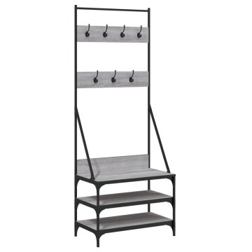 Vidaxl Regal za oblačila s prostorom za čevlje siv sonoma 70x40x184cm