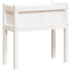 Vidaxl Vrtno korito z nogami belo 70x31x70 cm trdna borovina