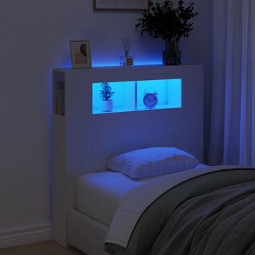 Vidaxl vidaXL Vzglavje postelje z LED belo 100x18,5x103,5 cm