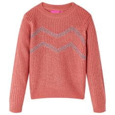 Greatstore Otroški pulover pleten srednje roza 140