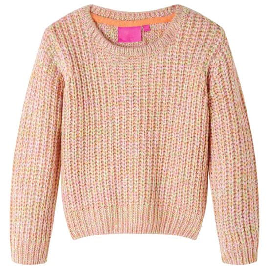Greatstore Otroški pulover pleten nežno pink 92