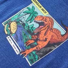 Greatstore Otroška majica potisk dinozavrov temno modra melanž 92