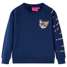 Greatstore Otroški pulover mornarsko moder 116