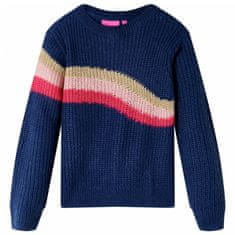 shumee Otroški pulover pleten mornarsko moder 128