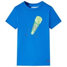shumee Otroška majica s kratkimi rokavi živo modra 116