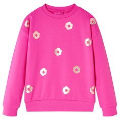 Vidaxl Otroški pulover temno roza 128