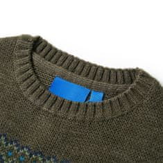 Vidaxl Otroški pulover pleten kaki 104