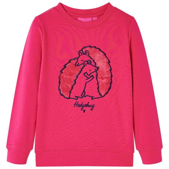 Vidaxl Otroški pulover živo roza 140