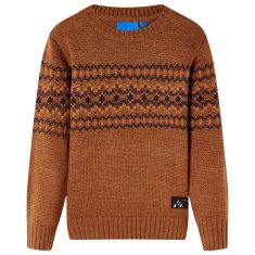 Greatstore Otroški pulover pleten konjak 104