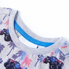 Vidaxl Otroška majica s kratkimi rokavi siva melange 92