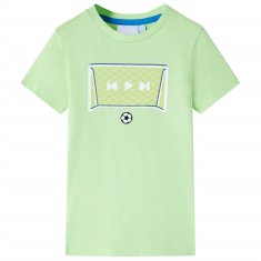 Greatstore Otroška majica s kratkimi rokavi svetlo zelena 128