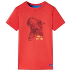 Greatstore Otroška majica s kratkimi rokavi rdeča 140
