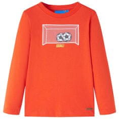 Greatstore Otroška majica z dolgimi rokavi živo oranžna 116