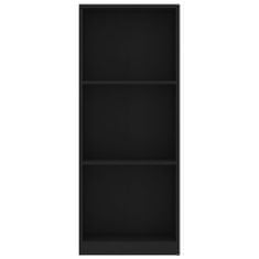 Vidaxl Knjižna omara 3-nadstropna črna 40x24x108 cm iverna plošča