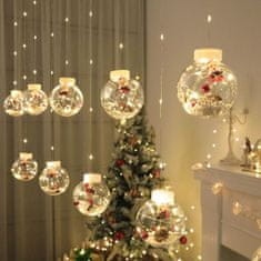 Sweetbuy Božična dekoracija v obliki zavese s svetlečimi kroglicami - XMASBALL