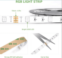 RGB LED trak z daljinskim upravljalnikom, IP44 vodotesen, 300 LED, 5 m