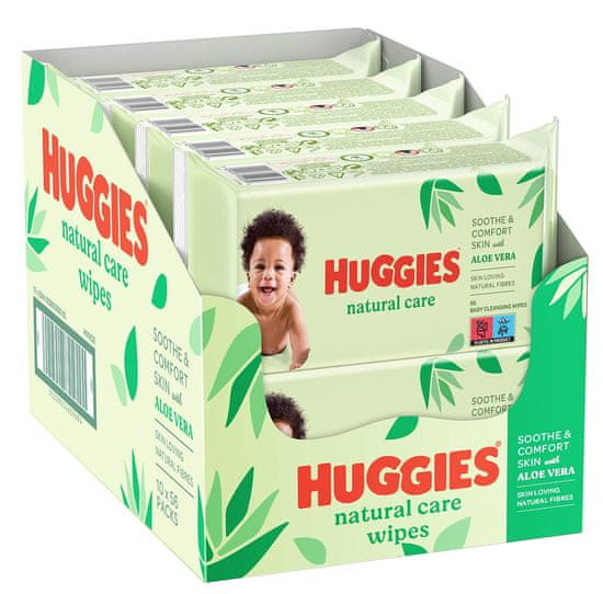 Huggies vlažilni robčki Natural Care, 10 x 56 kosov