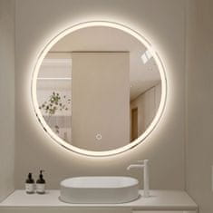 S6 Steklarstvo Šest Okroglo LED ogledalo S618A, fi 80cm, LED kopalniško ogledalo, 3 barve, dimmer, antifog