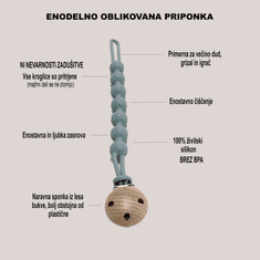 Kidkool Silikonsko držalo za dudo, Verižica za dudo, Trak za dudo, Priponka za dudo, Dodatki k dudam (2 kosa, Modra + Zelena)