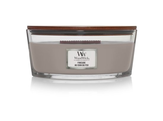 Woodwick Dišavna sveča z lesenim krakom Ellipse Fireside