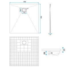 REA Tuš pladenj Magnum White 90x90