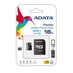 A-Data MicroSDHC Premier 16GB Class10 UHS-I pomnilniška kartica + adapter